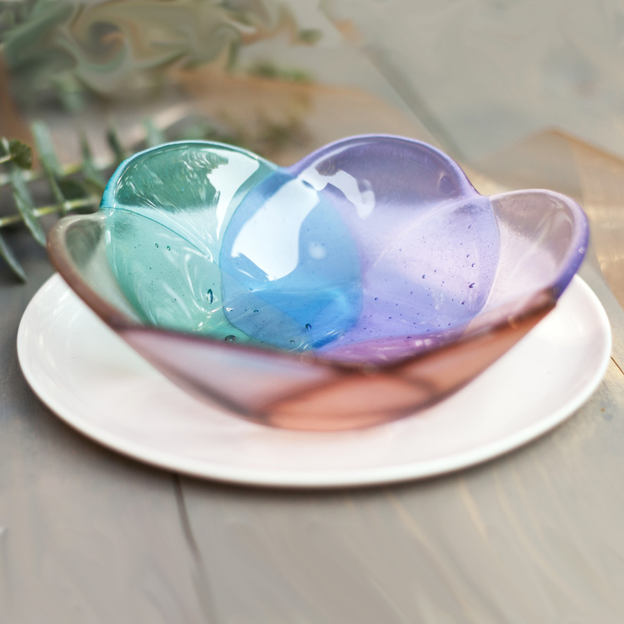 wisteria fused glass bowl