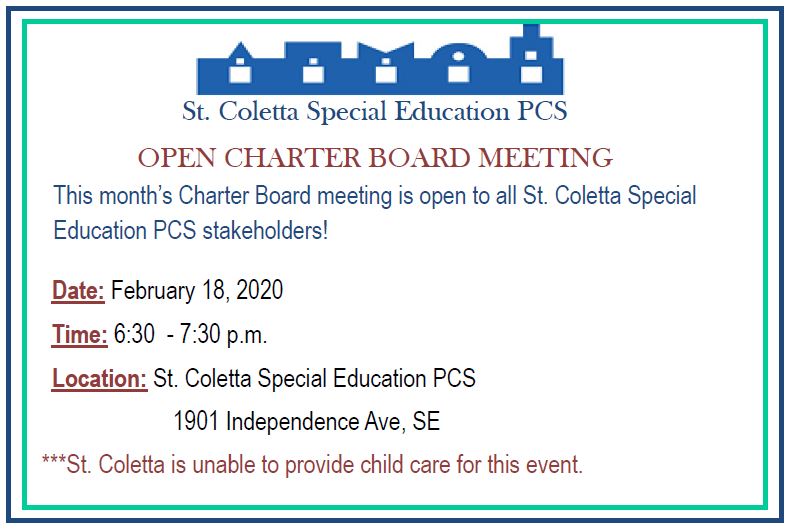Open charter board meeting announcement