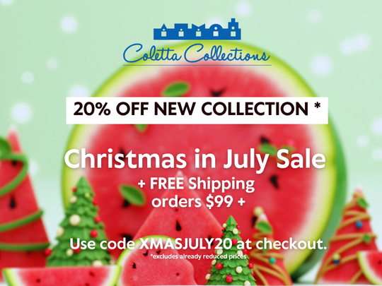 20% off sale new collection. Christmas in July
