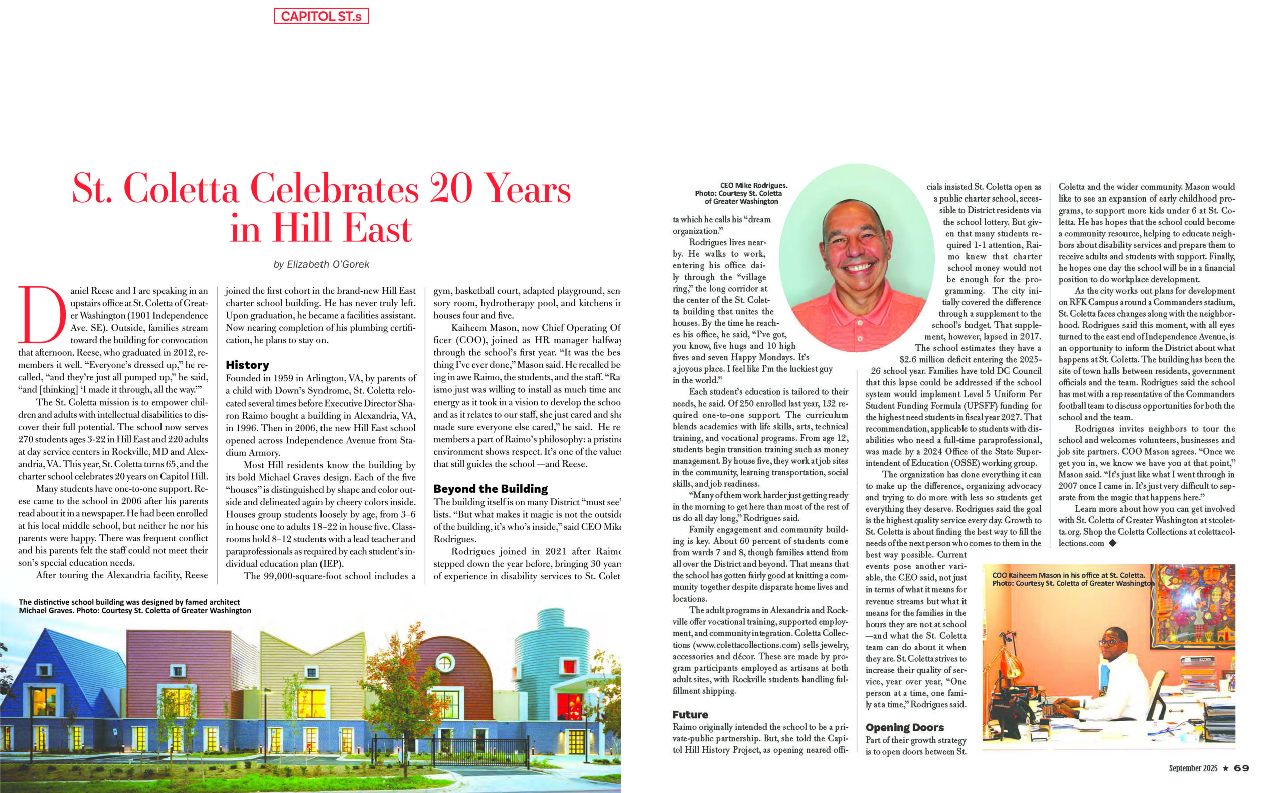 magazine article spread of 2 pages article spread